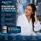 Beneficios del cabezal de ducha AquaVita con filtración de 12 etapas